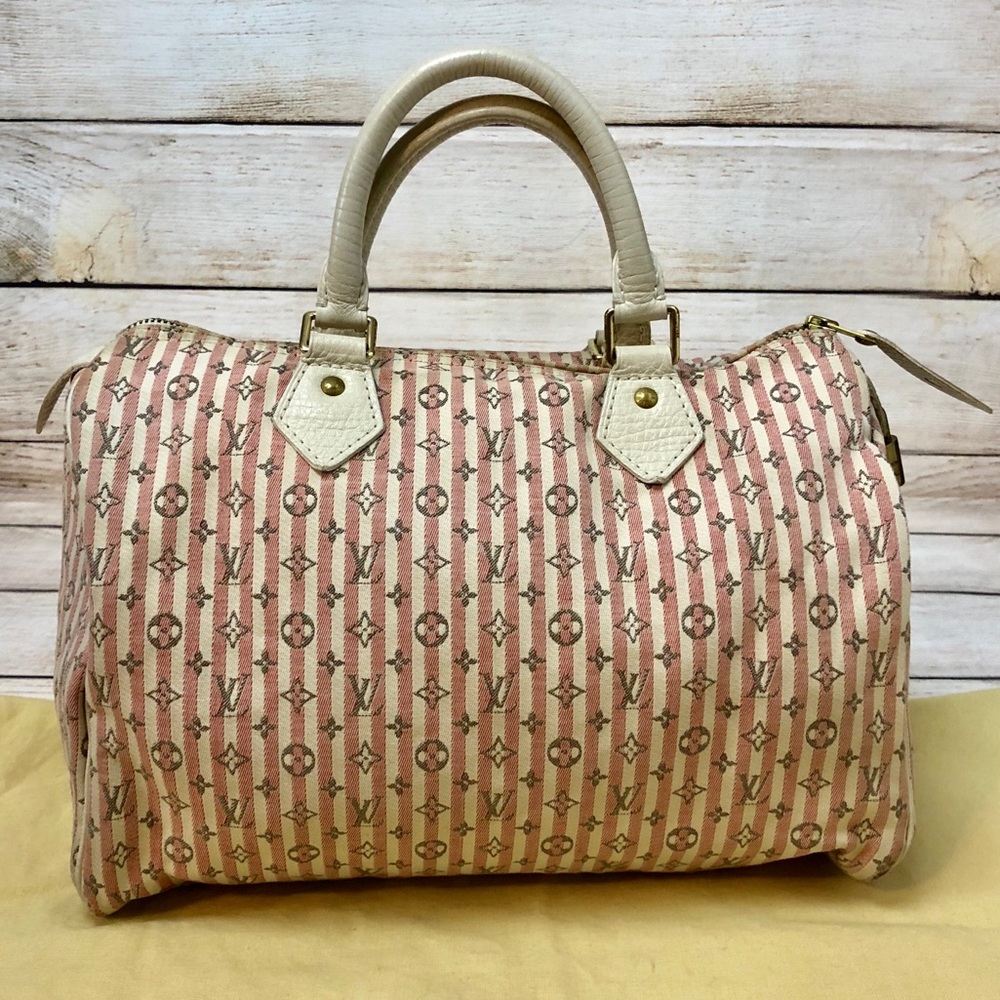 LOUIS VUITTON • Pink Stripe Speedy - Picture 1 of 8